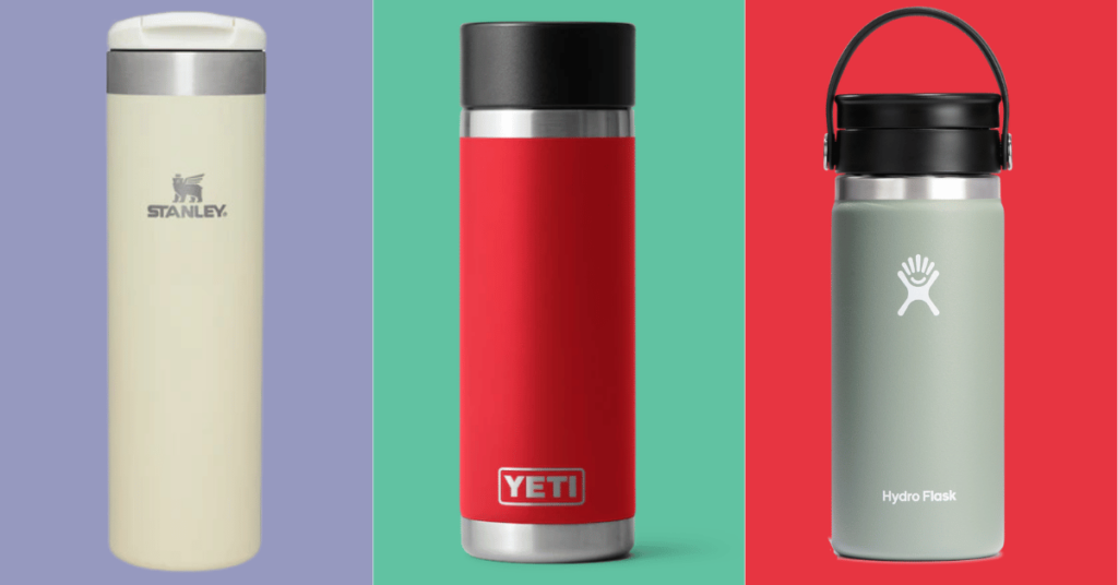 Main image for review comparing Stanley vs YETI vs Hydro Flask.